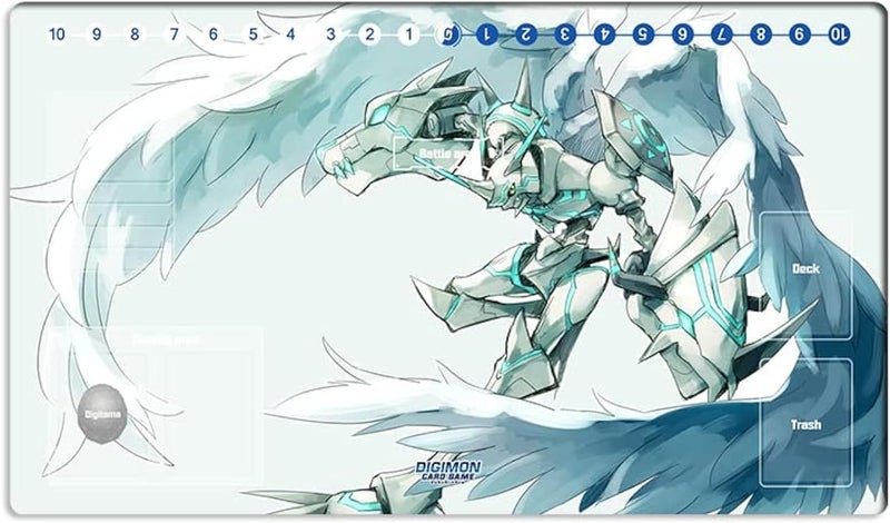 Mlikemat New Anime DTCG Playmat Digimon Omegamon Trading Card Game TCG CCG Mat Pad with Zones + Free Bag - Image 1